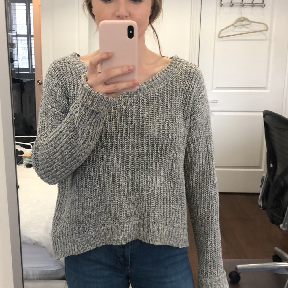 Gray Cable-knit Sweater